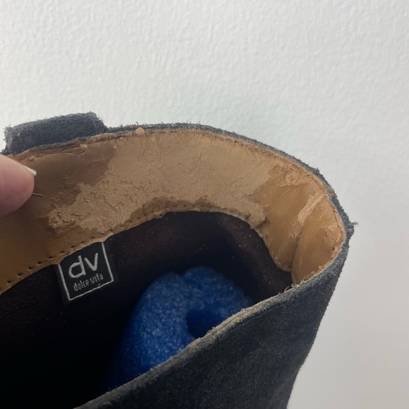 Dolce Vita DV Gray Suede Side Zip Heeled Boots size 6.5 M - Picture 10 of 17